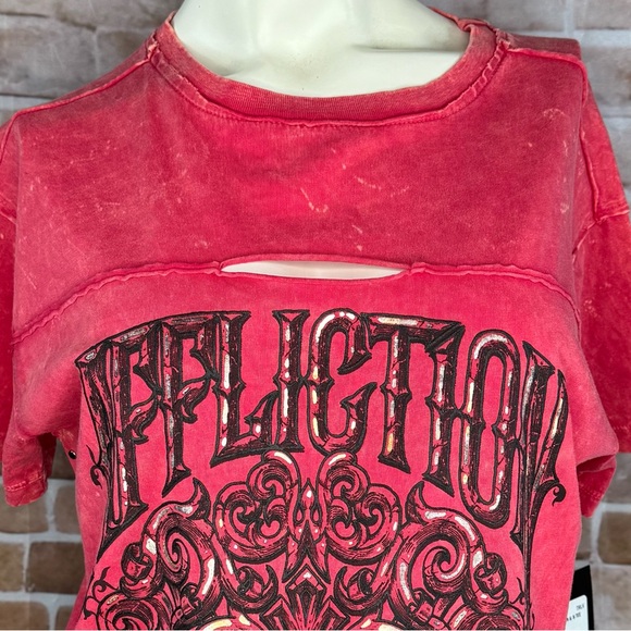 Affliction Women’s Graphic Short Sleeve Cut Out T-Shirt -Size: Medium -NWT - Picture 4 of 10